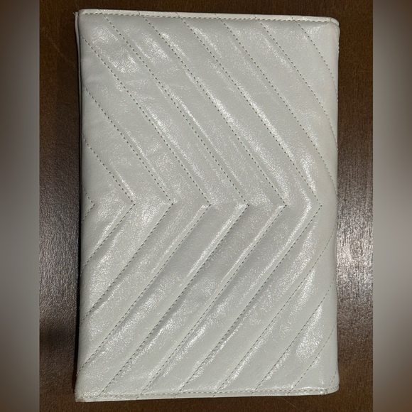 Vintage Yves Saint Laurent Off White Leather Clutch, Second Bag - Picture 2 of 10